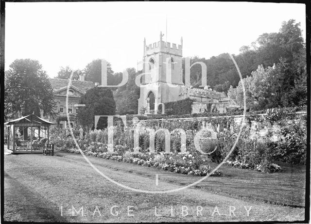 Widcombe Manor gardens and church, c.1922