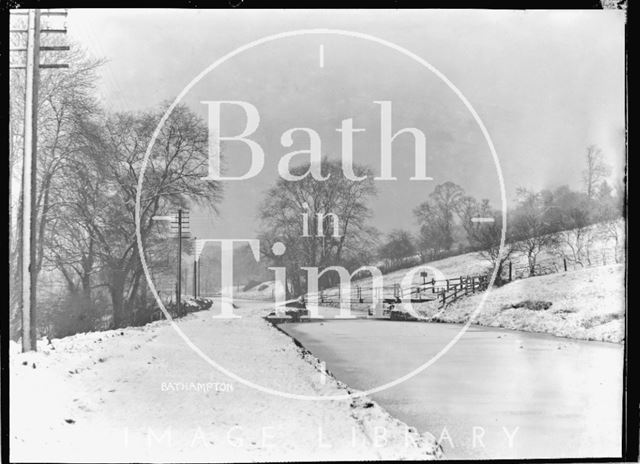 The swing bridge in winter, Bathampton c.1920