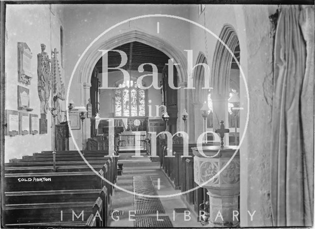 Inside Cold Ashton church c.1920s