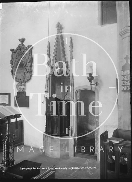 Inside Cold Ashton church c.1920s