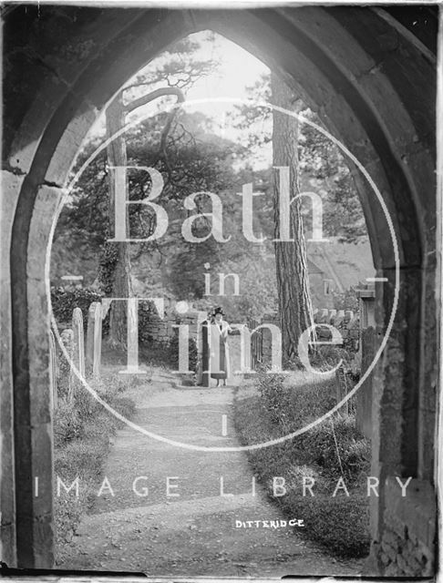 Looking out from the Church at Ditteridge, c.1920