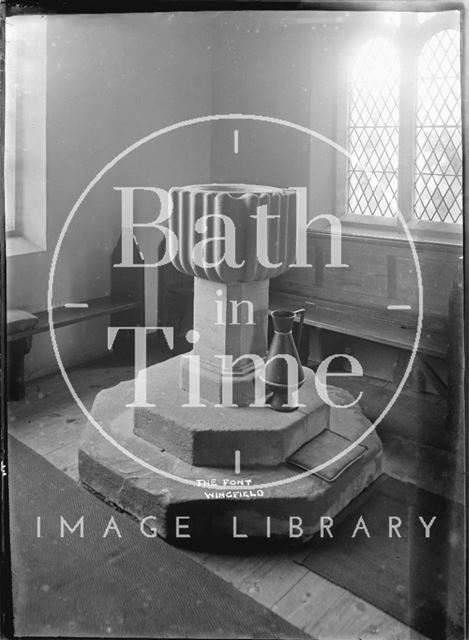 The font, Wingfield Church c.1932