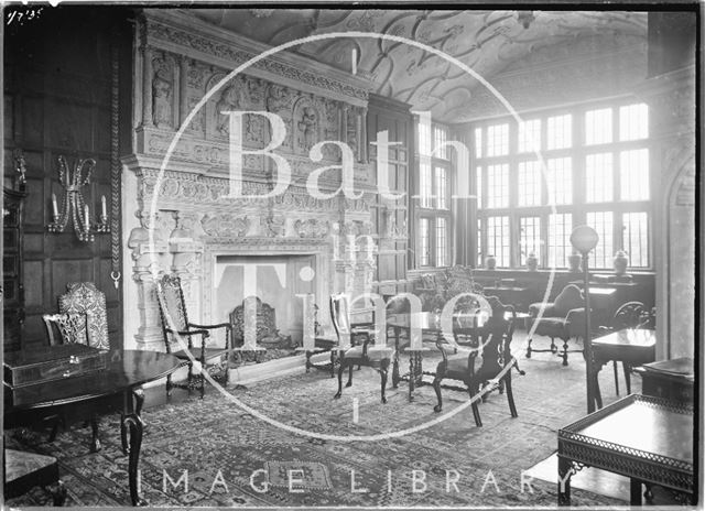  The fireplace and drawing room at South Wraxall Manor 1 July 1935