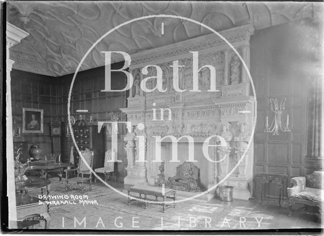  The fireplace and drawing room at South Wraxall Manor 1935