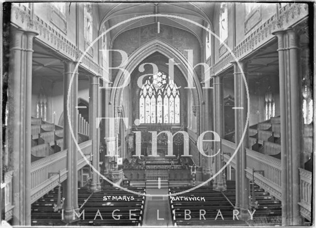 St Mary's Church interior, Bathwick, c.1912