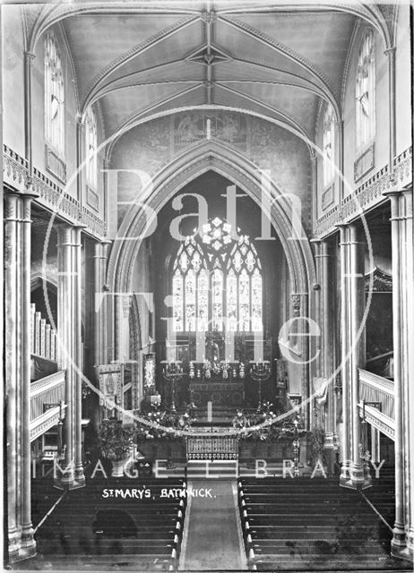 St Mary's Church interior, Bathwick, c.1912