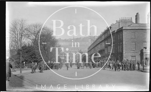 Troops at Raby Place, Bathwick Hill, Bath, 1915