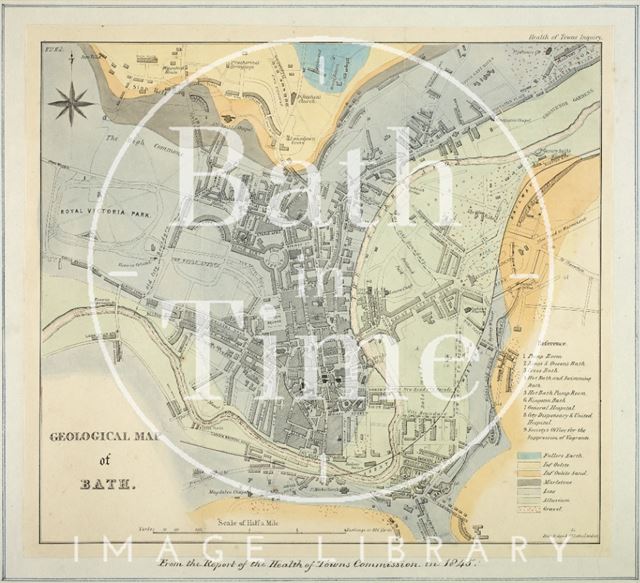 Geological Map of Bath, 1845