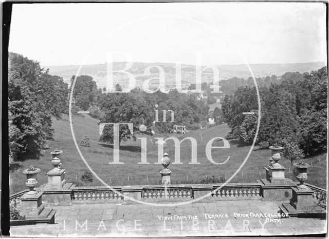 Prior Park College, view from the terrace, c.1920s