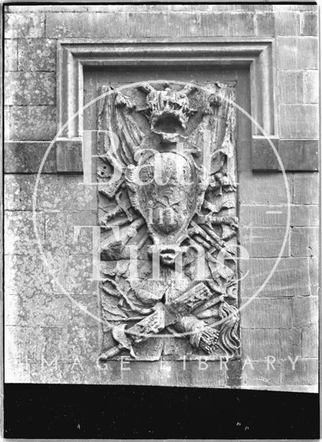 Stone carving on the Lansdown Monument, Bath c.1936