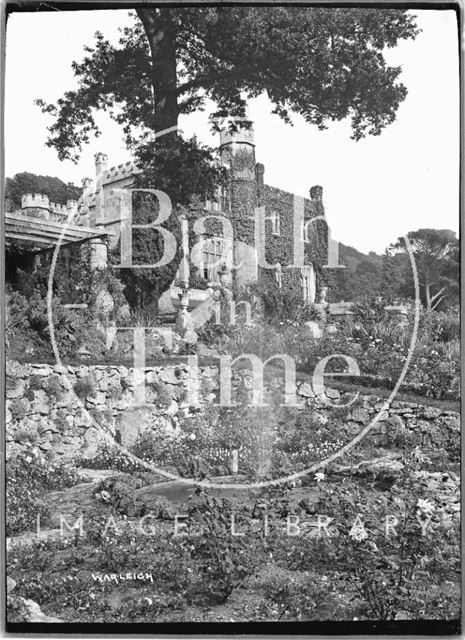 Warleigh Manor and garden fountain c.1930