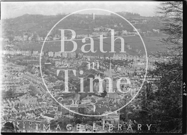 View of Widcombe from Beechen Cliff, Bath 1950