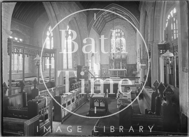 Interior of St. Mary the Virgin Church, Marshfield, Gloucestershire 1936