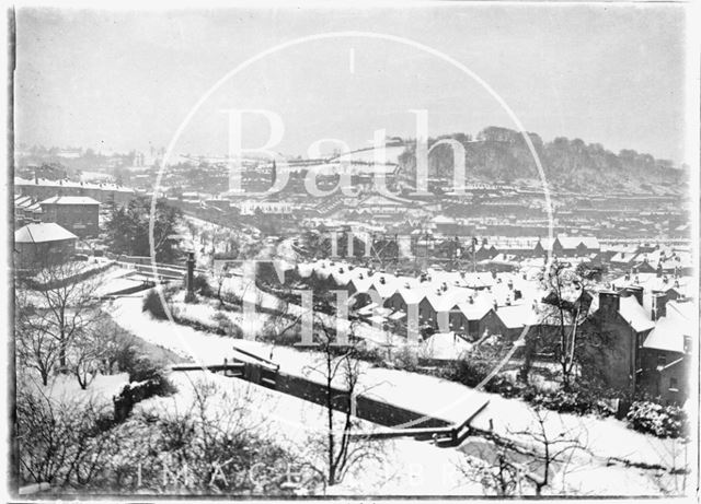 View from Sydney Buildings in the snow, Bath 1908