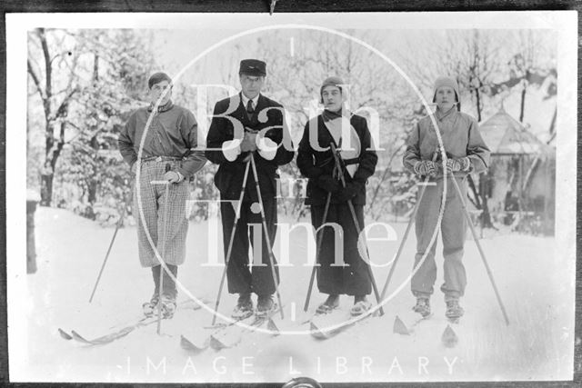 Group photograph of skiing party c.1920