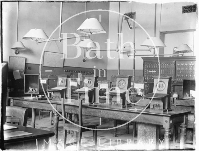 The telegraph office, Bath Post Office, New Bond Street, Bath c.1920