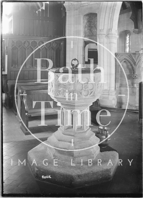 Font, Christ Church, Rode, Somerset c.1935