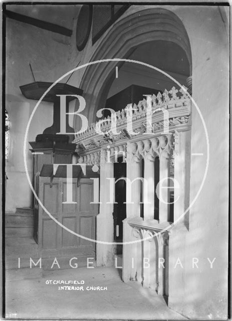 Interior of Great Chalfield Church, Wiltshire c.1937