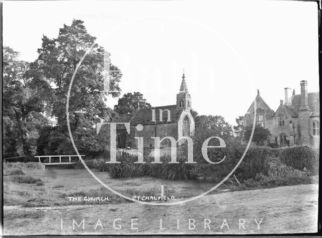 View of Great Chalfield Manor and church, Wiltshire 1922