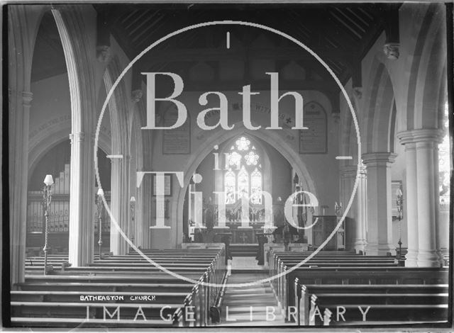 Interior of St. John the Baptist Church, Batheaston c.1907