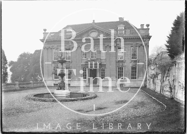 Widcombe Manor, front elevation with fountain, Bath c.1920