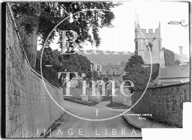 Old Widcombe Church from Church Road, showing war memorial, Bath c.1923