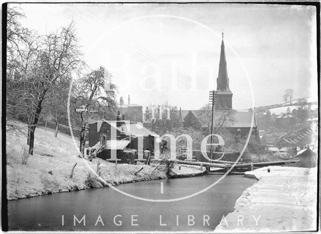 Winter view of the Kennet and Avon Canal, Widcombe, Bath c.1920