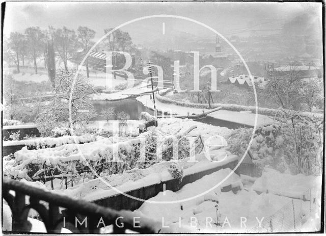 Winter view of the Kennet and Avon Canal towards Widcombe, Bath c.1920