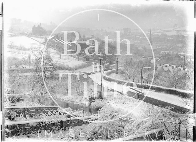 Winter view of the Kennet and Avon Canal towards Widcombe, Bath c.1920