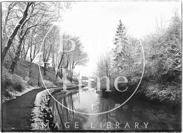 The Kennet and Avon Canal in winter, Bathwick, Bath c.1920