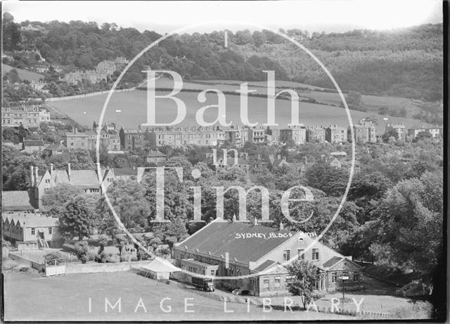 View of the Recreation Ground, Pavilion, Darlington Place and Sydney Buildings, Bath c.1930