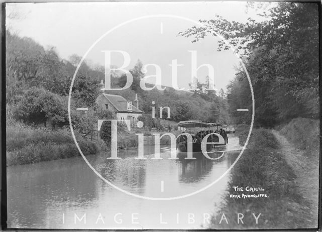 Pleasure boat on the Kennet and Avon Canal near Avoncliff, Wiltshire c.1920