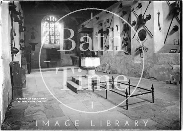 Interior of the chapel at Farleigh Castle, Somerset c.1931