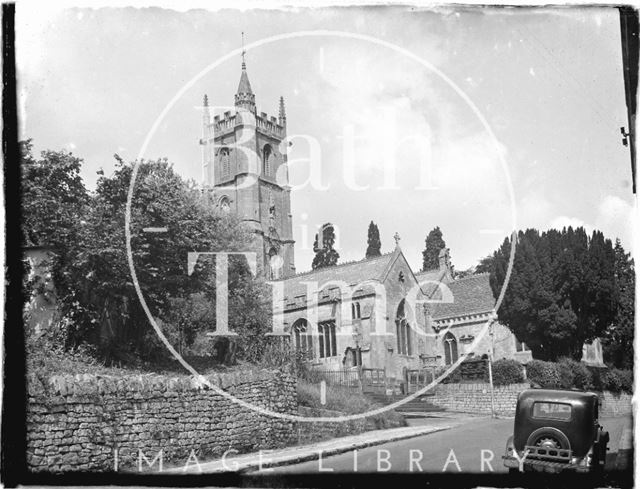 Church of St. John the Baptist, Batheaston, viewed from Northend c.1926