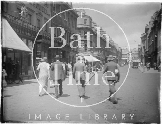 Looking up Milsom Street, Bath c.1930