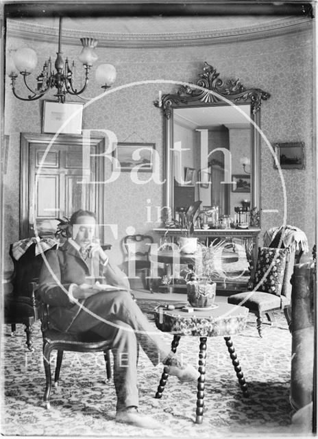 Self-portrait inside dining room of 40, Great Pulteney Street, Bath c.1910