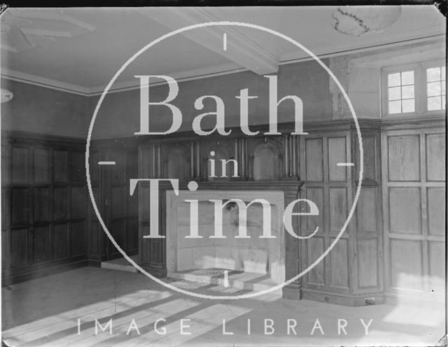 Fireplace inside Hinton Priory, Hinton Charterhouse c.1930