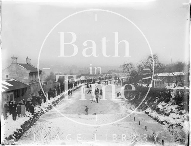 Winter skating, Bathwick, Bath c.1928