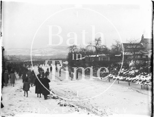 Winter skating, Bathwick, Bath c.1928