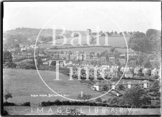 View of houses in Prior Park Road and Lyncombe Hill, from Bathwick Hill, Bath c.1937