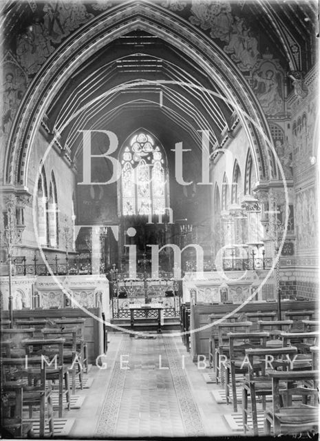 Interior of St. Leonard's Church, Newland, Worcestershire c.1920