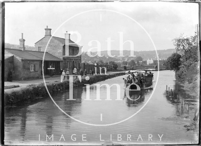 Pleasure boat on the Kennet and Avon Canal, Bathwick, Bath c.1923