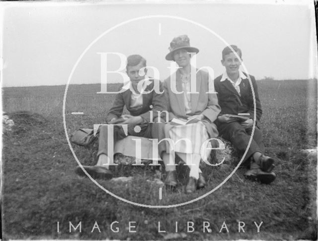 The photographer's family on Bathampton Rocks, Bathampton Down 1926