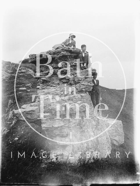 The photographer's family on Bathampton Rocks, Bathampton Down 1926