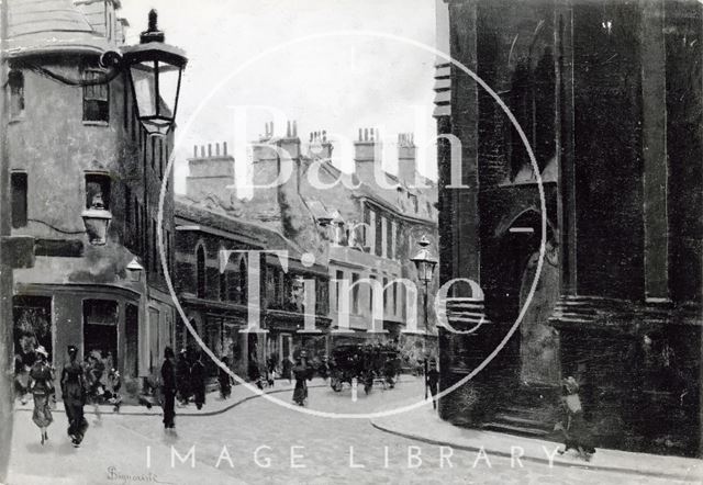 St. Michael's from Northgate Street, looking towards Broad Street, Bath c.1881