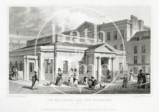 The Hot Baths and New infirmary, Bath 1829