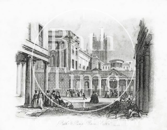 Baths and Pump Room, from Bath Street, Bath 1841