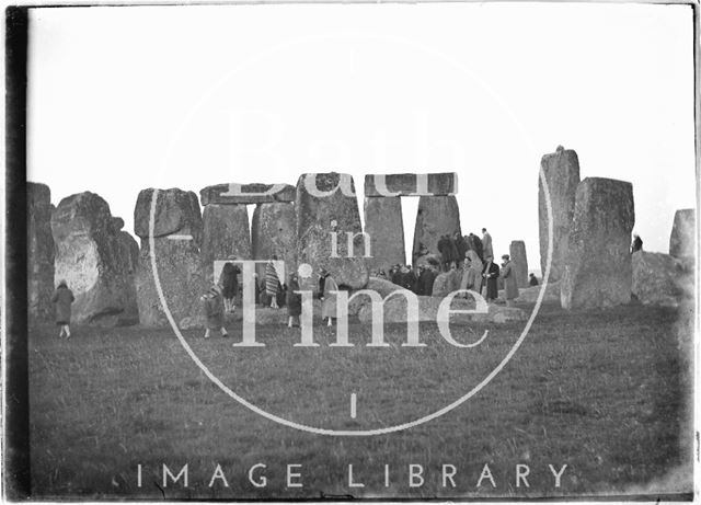 Visitors at Stonehenge, Wiltshire c.1929