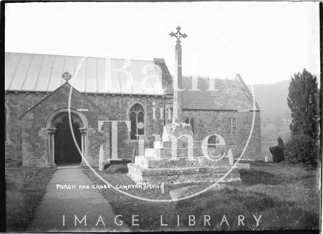 Porch and cross, Compton Bishop c.1935