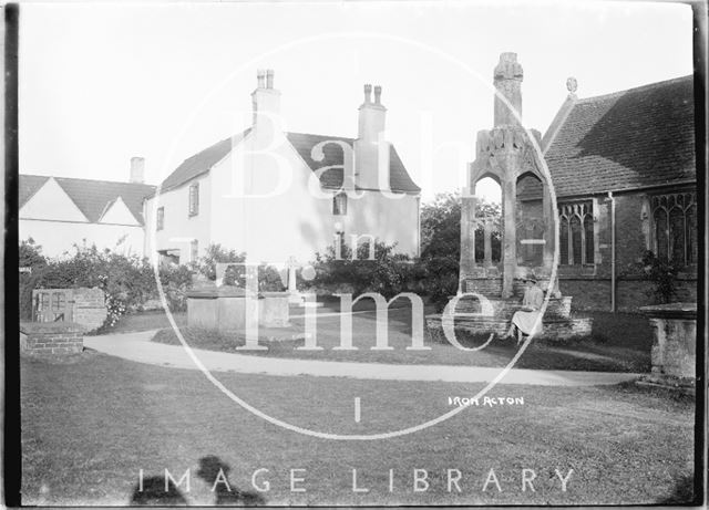 The Market Cross and church, Iron Acton, Gloucestershire c.1930